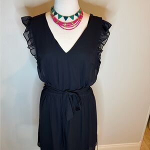 Express Black Ruffle Sleeve Mini Dress